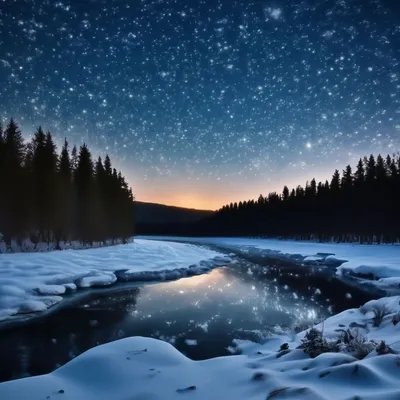 Картинки зимнее звездное небо (66 фото) » Картинки и статусы про окружающий  мир вокруг