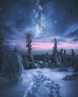 Морозное ночное небо (54 фото) - 54 фото