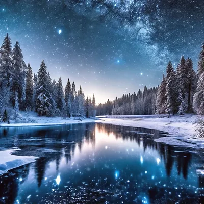 Картинки снег и ночное небо (68 фото) » Картинки и статусы про окружающий  мир вокруг