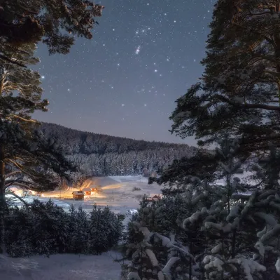 Красивое звёздное небо зимой» — создано в Шедевруме