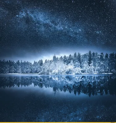 Ночное небо ЗИМОЙ» — создано в Шедевруме